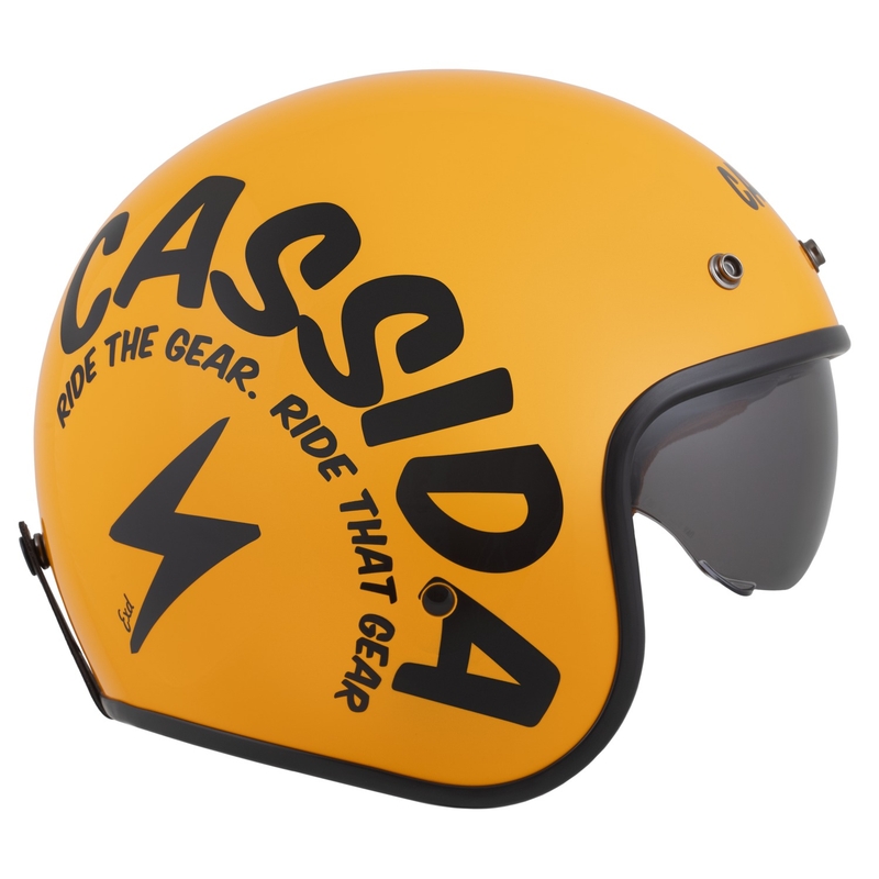 Casco de moto abierto Cassida Oxygen 2.0 Gear amarillo-negro