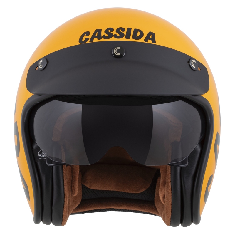 Casco de moto abierto Cassida Oxygen 2.0 Gear amarillo-negro
