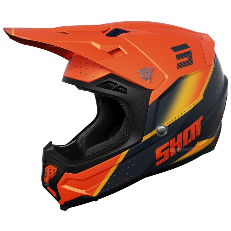 Casco de motocross Shot Core Honor naranja-negro mate