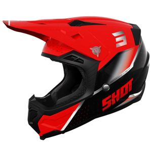Casco de motocross Shot Core Honor rojo-negro-perla