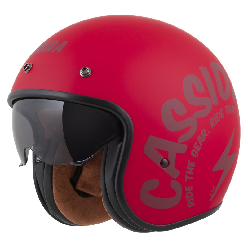 Casco abierto de moto Cassida Oxygen 2.0 Gear rojo mate-rojo oscuro