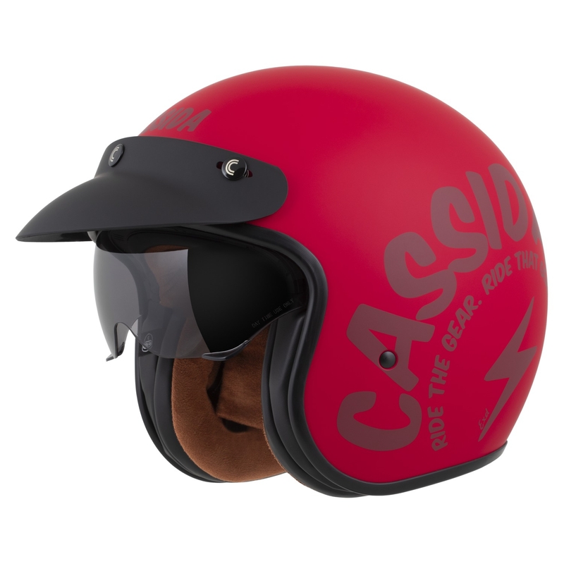 Casco abierto de moto Cassida Oxygen 2.0 Gear rojo mate-rojo oscuro