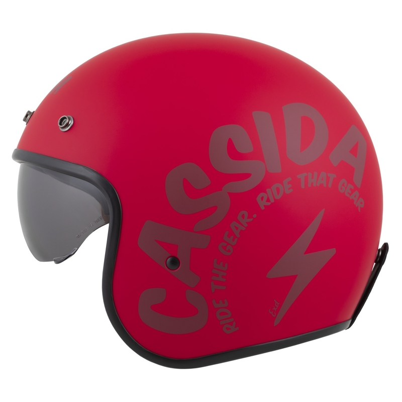 Casco abierto de moto Cassida Oxygen 2.0 Gear rojo mate-rojo oscuro