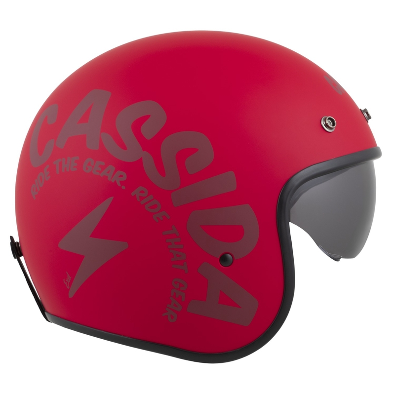 Casco abierto de moto Cassida Oxygen 2.0 Gear rojo mate-rojo oscuro