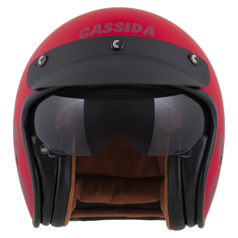 Casco abierto de moto Cassida Oxygen 2.0 Gear rojo mate-rojo oscuro