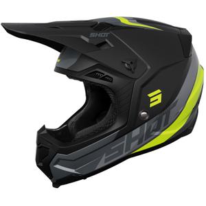 Casco de motocross Shot Core Custom negro-amarillo fluo
