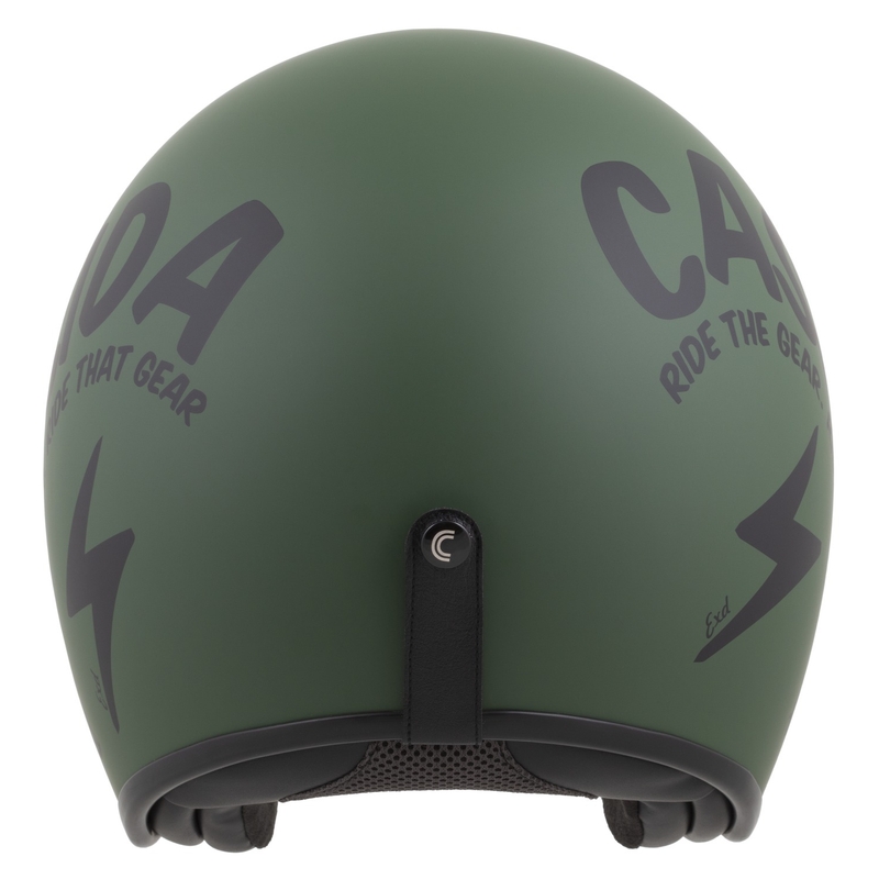 Casco abierto de moto Cassida Oxygen 2.0 Gear verde mate y negro
