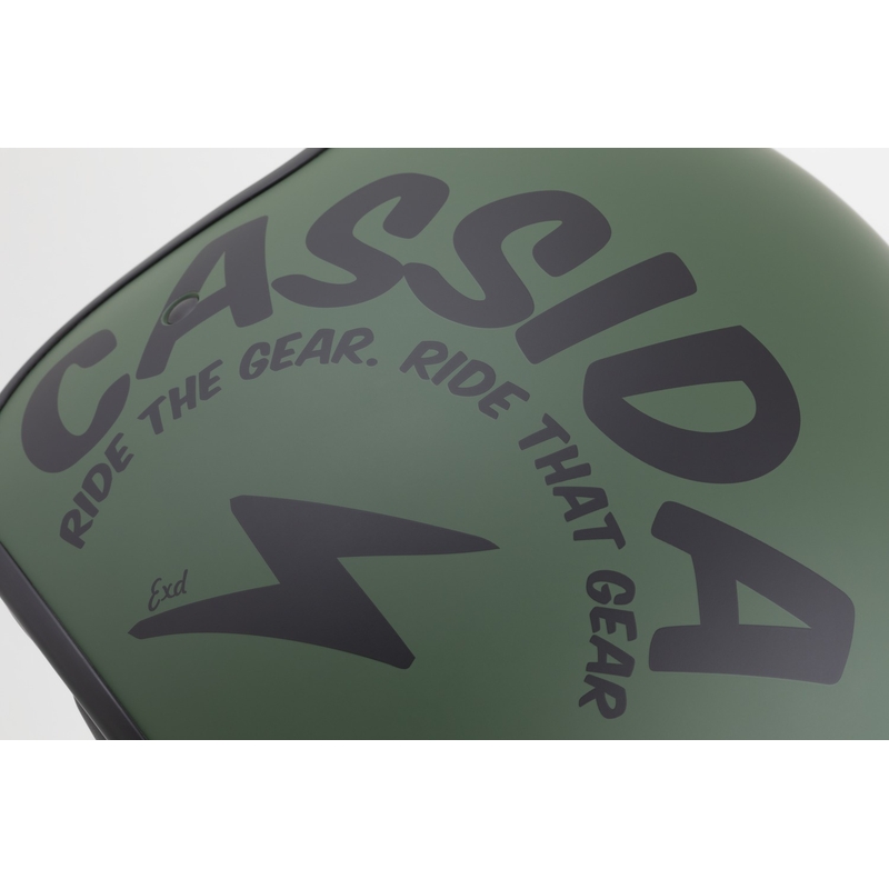 Casco abierto de moto Cassida Oxygen 2.0 Gear verde mate y negro