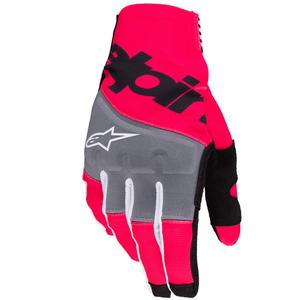 Guantes de motocross Alpinestars Techstar negro-rosa fluorescente