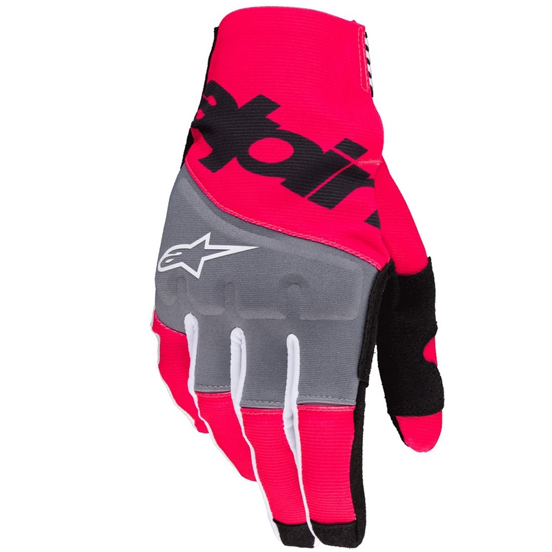 Guantes de motocross Alpinestars Techstar negro-rosa fluorescente