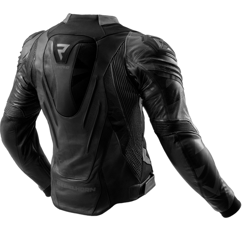 Chaqueta de cuero para motociclista Rebelhorn Inferno negra