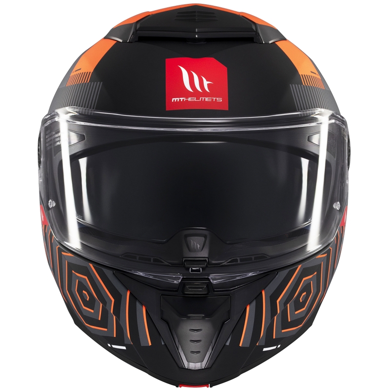 Casco de moto abatible MT Atom 2 SV Strange gris-negro-naranja