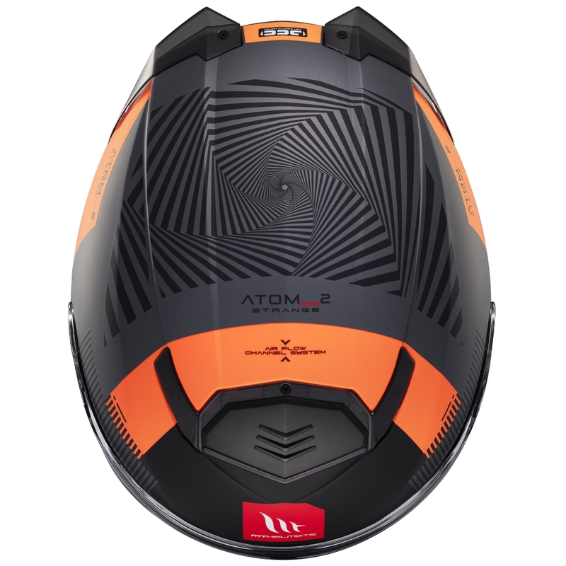 Casco de moto abatible MT Atom 2 SV Strange gris-negro-naranja