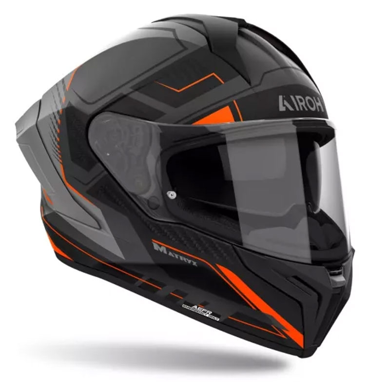 Casco integral de moto Airoh MATRYX Rocket naranja mate