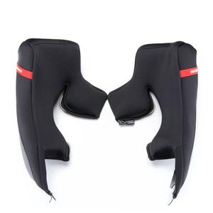 Almohadillas de repuesto para las mejillas de los cascos Scorpion EXO-R1 Air/Carbon Air en color negro.