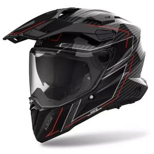 Casco de moto enduro Airoh Commander 2 Carbon Elegante negro-rojo
