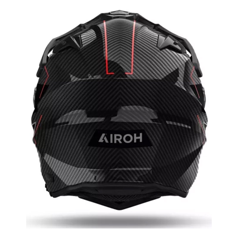 Casco de moto enduro Airoh Commander 2 Carbon Elegante negro-rojo