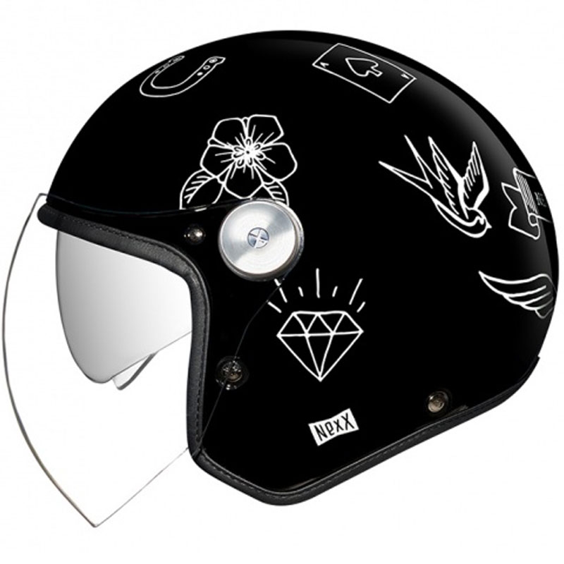 Casco abierto Nexx X.G30 Tattoo blanco y negro liquidación