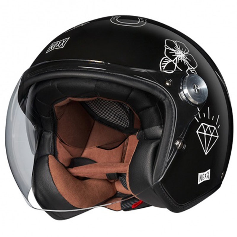Casco abierto Nexx X.G30 Tattoo blanco y negro liquidación