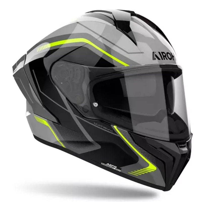 Casco integral de moto Airoh MATRYX Wide negro-gris-amarillo
