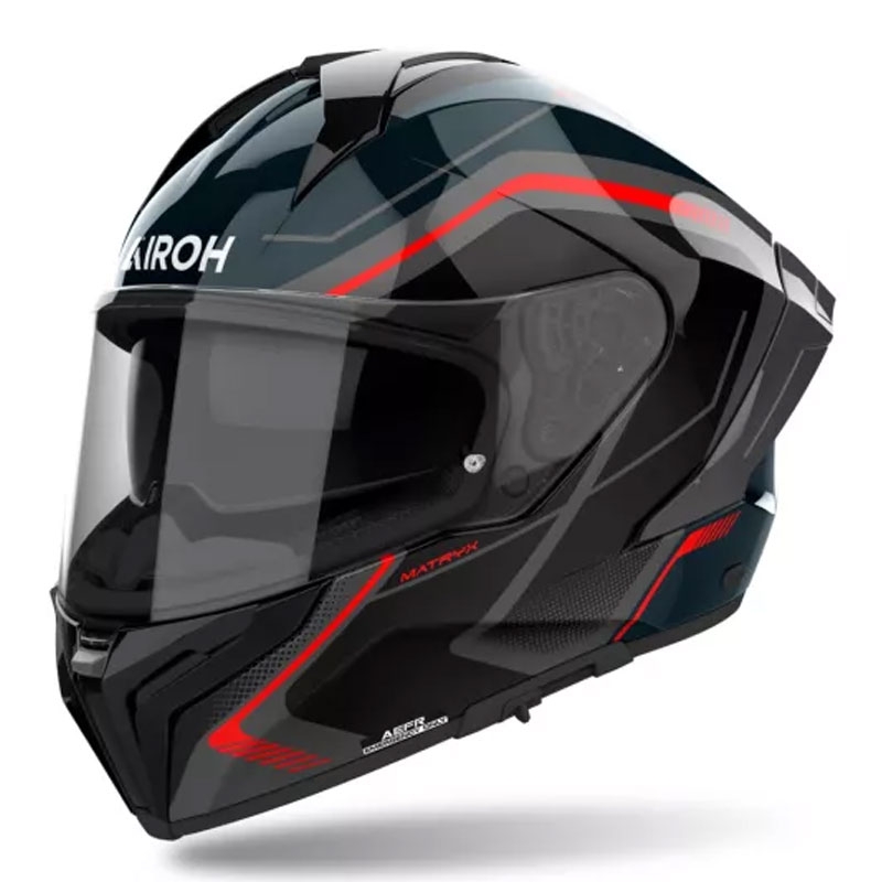 Casco integral de moto Airoh MATRYX Wide negro-gris-rojo