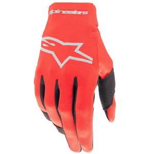 Guantes de motocross Alpinestars Radar para niños, color rojo y plateado