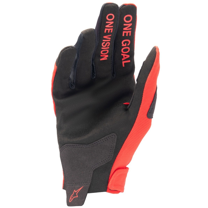 Guantes de motocross Alpinestars Radar para niños, color rojo y plateado