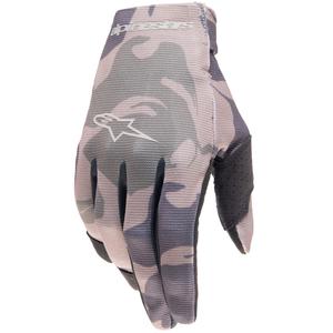 Guantes de motocross Alpinestars Radar para niños, color verde camuflaje y marrón