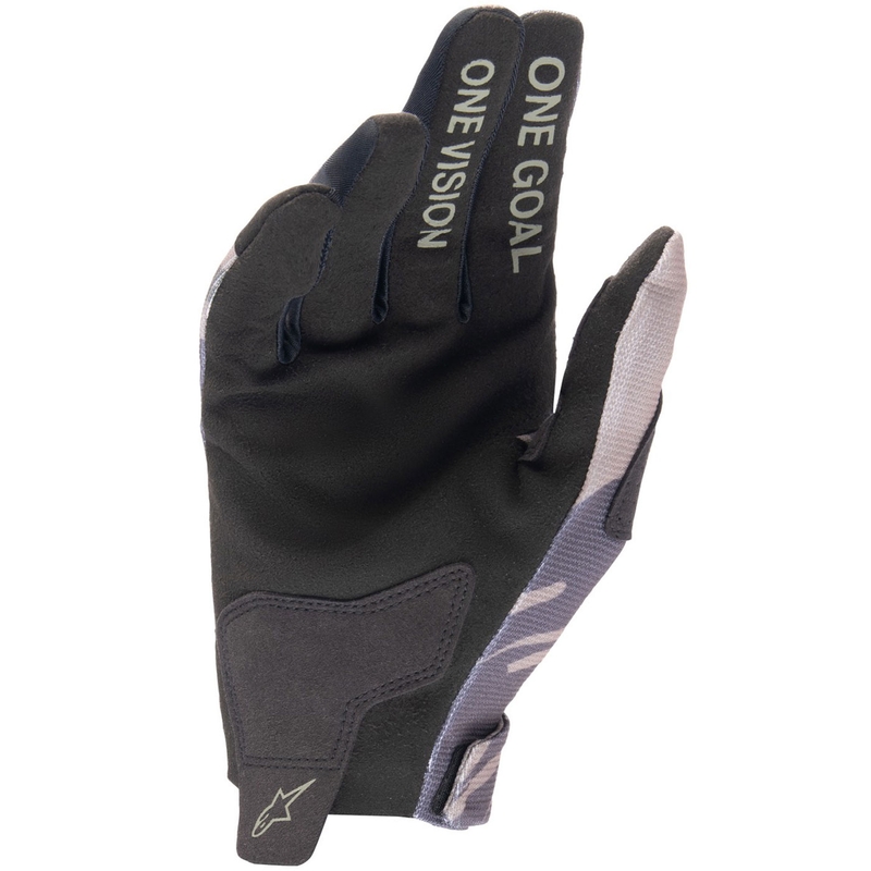 Guantes de motocross Alpinestars Radar para niños, color verde camuflaje y marrón