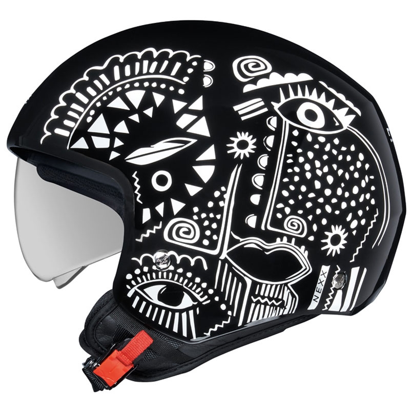 Casco de moto abierto NEXX Y.10 Artville blanco y negro liquidación
