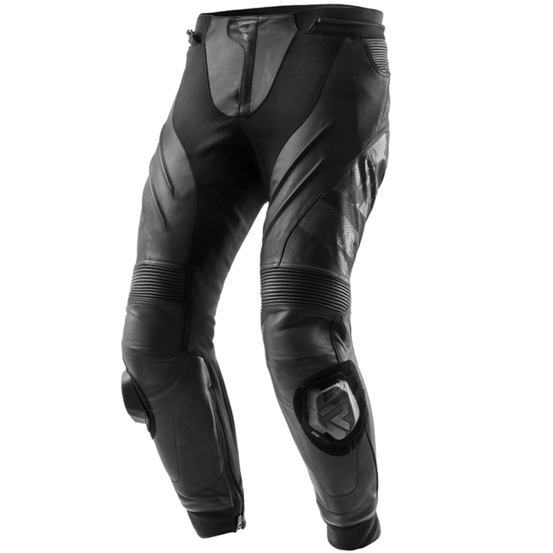Pantalones de moto de cuero Rebelhorn Inferno negros