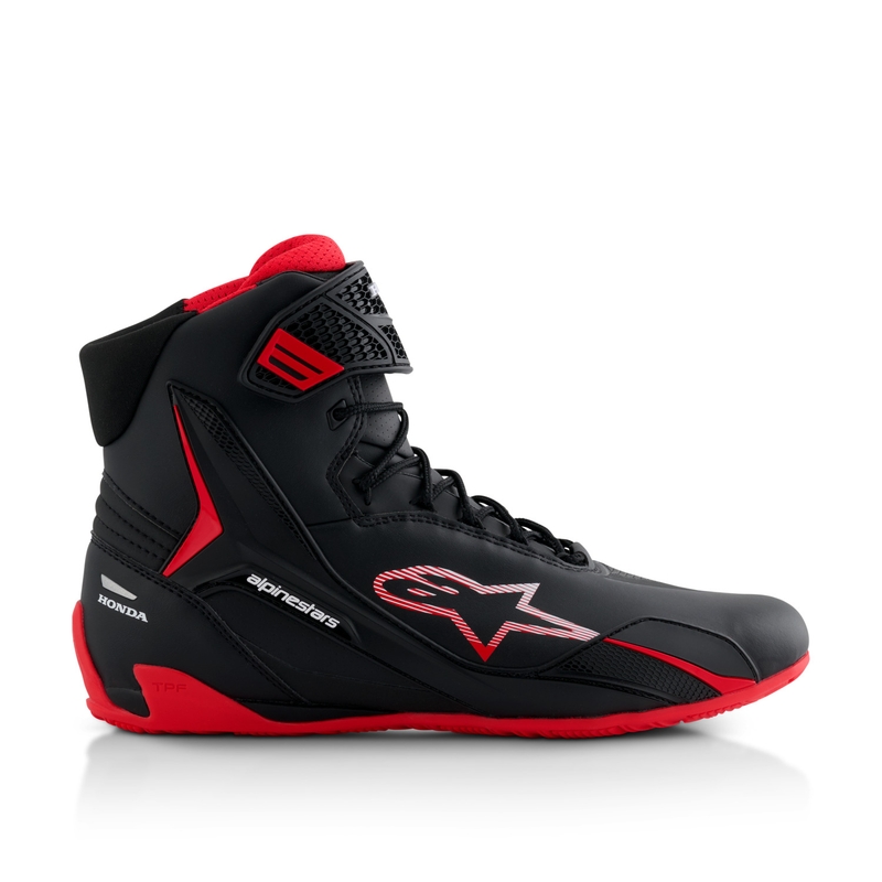 Botas de moto Alpinestars Faster-4 colección HONDA negras y rojas