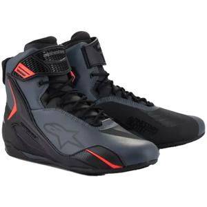 Botas de moto Alpinestars Faster-4 negro-gris-rojo fluorescente