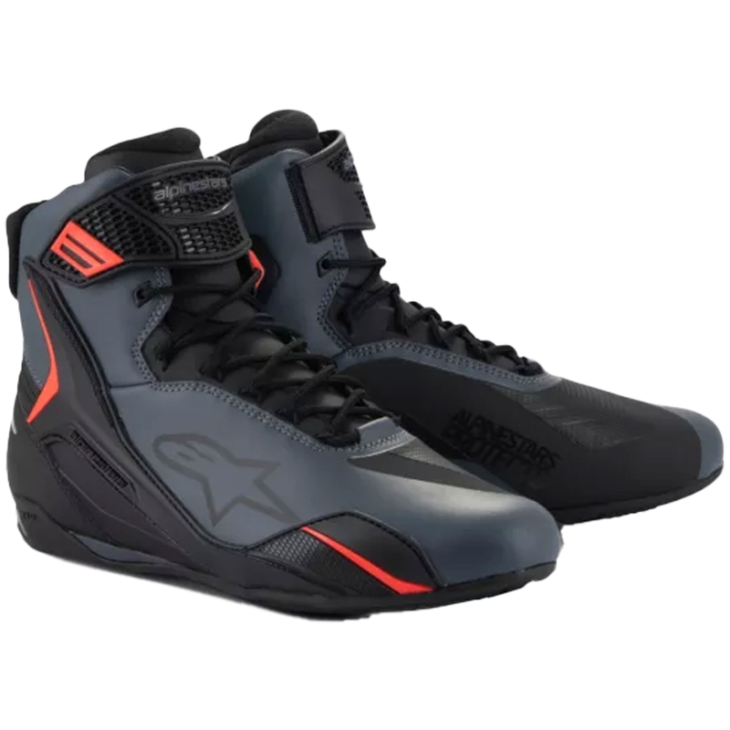 Botas de moto Alpinestars Faster-4 negro-gris-rojo fluorescente
