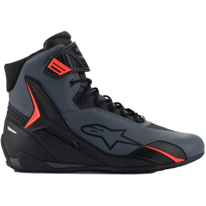 Botas de moto Alpinestars Faster-4 negro-gris-rojo fluorescente