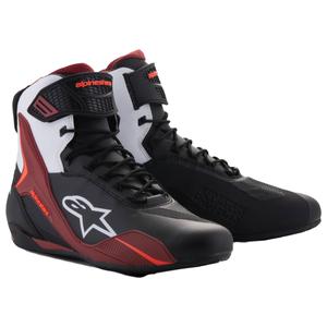 Botas de moto Alpinestars Faster-4 en negro, blanco y rojo oscuro