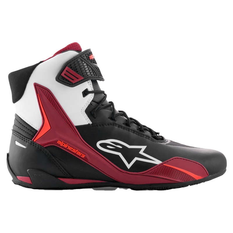 Botas de moto Alpinestars Faster-4 en negro, blanco y rojo oscuro