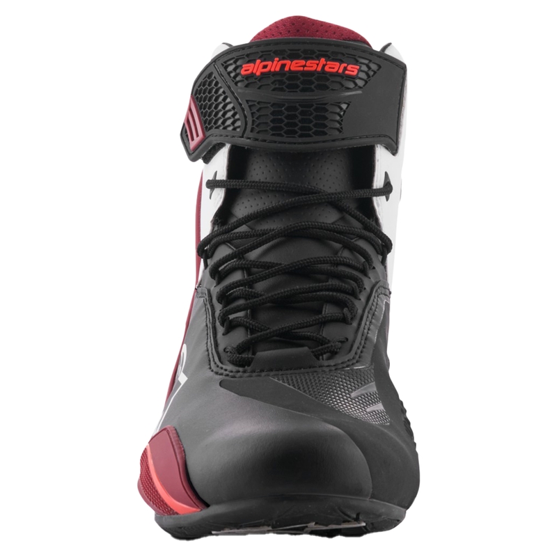 Botas de moto Alpinestars Faster-4 en negro, blanco y rojo oscuro