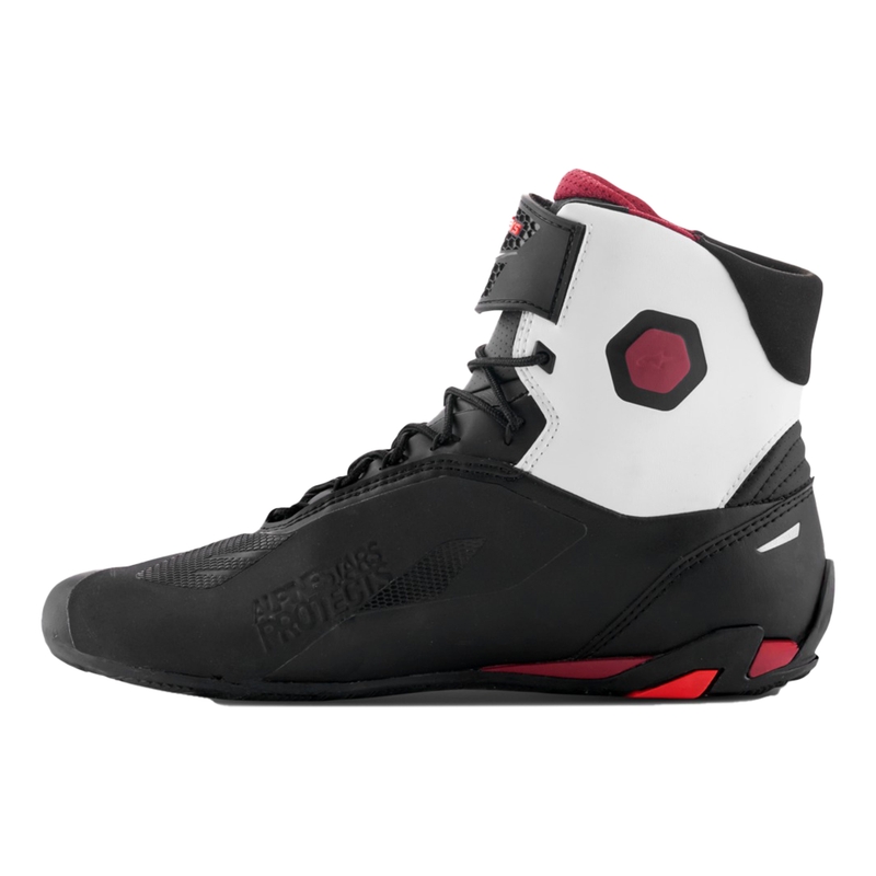 Botas de moto Alpinestars Faster-4 en negro, blanco y rojo oscuro