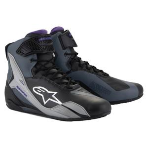 Botas de moto para mujer Alpinestars Stella Faster-4 en negro, gris y morado