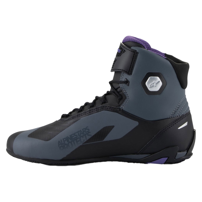 Botas de moto para mujer Alpinestars Stella Faster-4 en negro, gris y morado