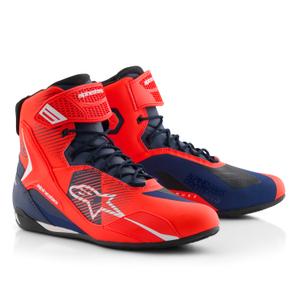 Botas de moto Alpinestars Faster-4 colección MM93 rojo-azul-blanco fluorescente