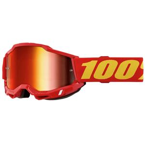Gafas de motocross para niños 100% ACCURI 2 rojas con plexiglás espejado rojo