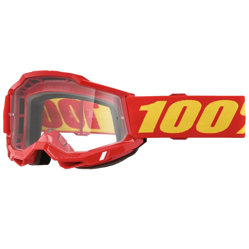 Gafas de motocross para niños 100% ACCURI 2 rojas con plexi transparente