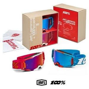 Gafas de motocross 100% Armatic Jett Lawrence LE, color rosa y azul