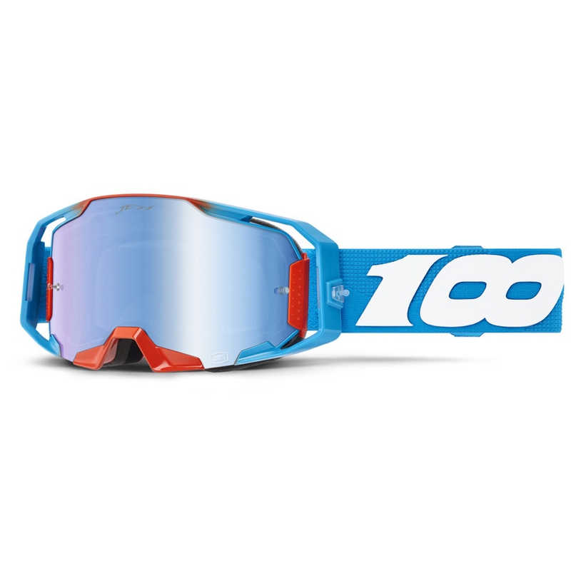 Gafas de motocross 100% Armatic Jett Lawrence LE, color rosa y azul