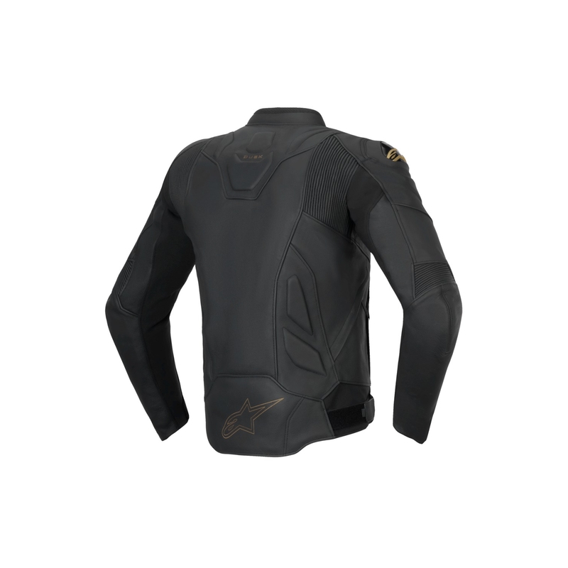Chaqueta de moto de cuero Alpinestars Dusk en negro y dorado