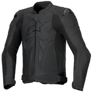 Chaqueta de moto de cuero Alpinestars Dusk Airflow negra-negra