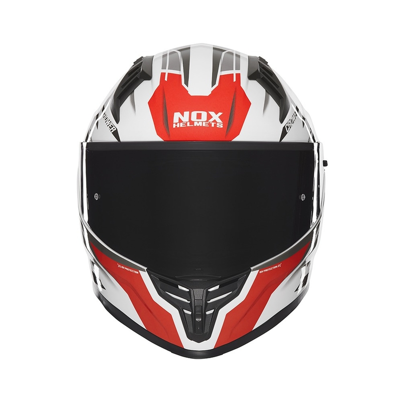 Casco integral de moto NOX N401 Crower blanco-negro-rojo
