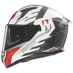 Casco integral de moto NOX N401 Crower blanco-negro-rojo